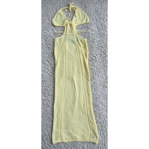Women's Marthea Yellow Knit Halter Dress Size S